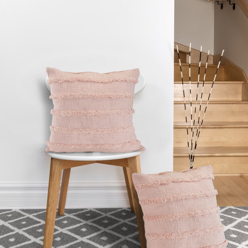 Sevita Pearl Blush Overtufted Solid Throw Pillow