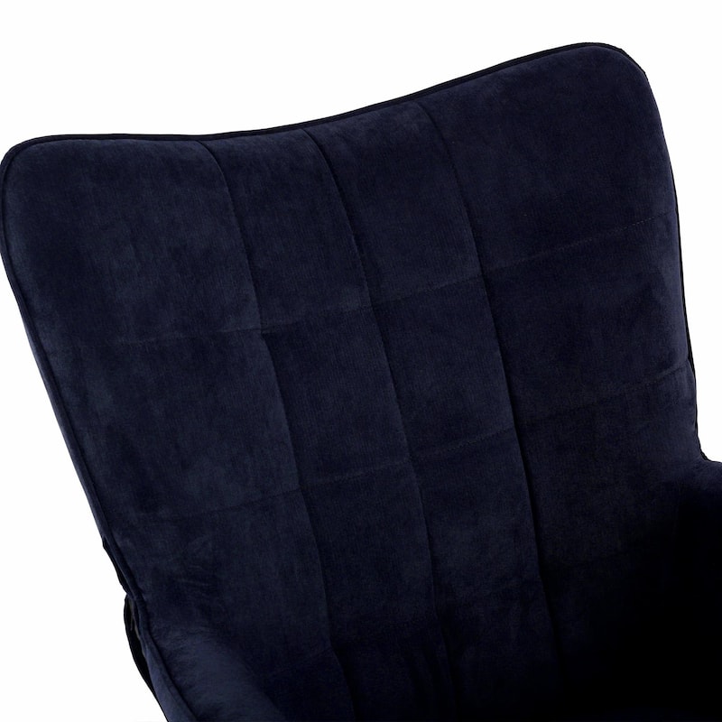 Velvet Rocking Chair Upholstered Recliner Comfy Accent Chair