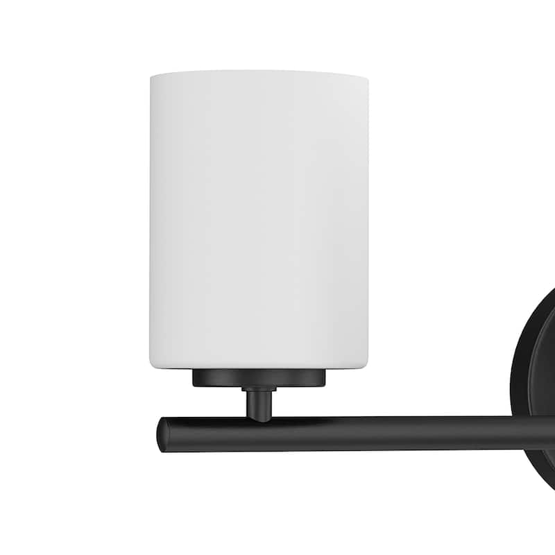 Replay Collection 3-Light Black Etched Glass Modern Bath Vanity Light