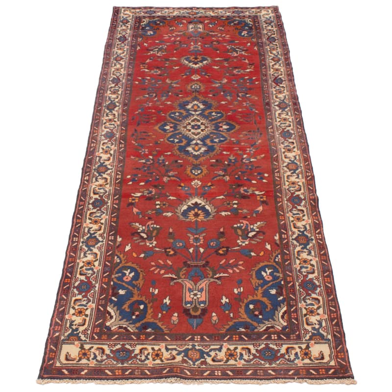 ECARPETGALLERY Hand-knotted Andelz Red Wool Rug - 3'10 x 10'10