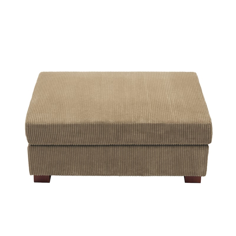 Modern Oversized striped Corduroy Ottoman