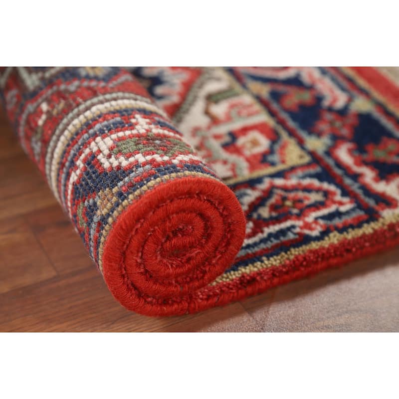 Geometric Heriz Serapi Accent Rug Hand-Knotted Foyer Wool Carpet - 2'0" x 3'0"