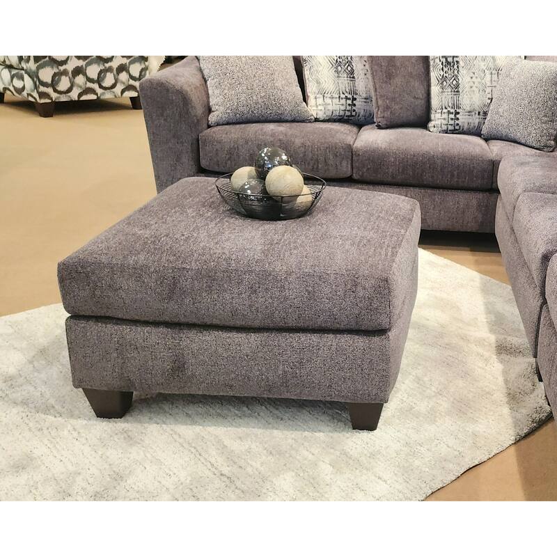 Roundhill Furniture Davoz Upholstered Cocktail Ottoman, Tori Slate