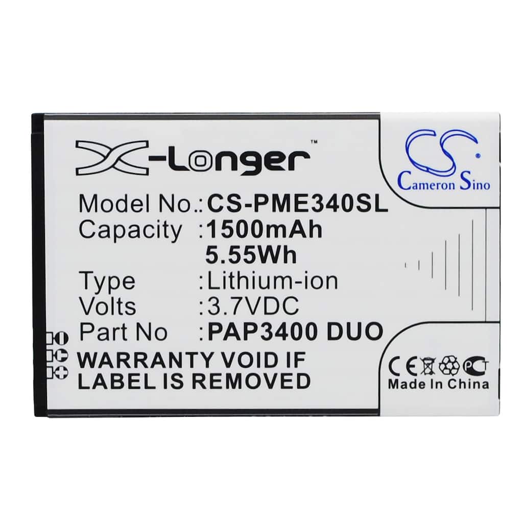 Battery for Prestigio MultiPhone 3400 Duo PAP3400 Mobile SmartPhone CS-PME340SL - Black