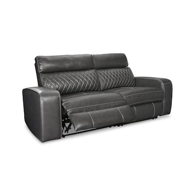 Signature Design by Ashley Samperstone Black 2-Piece Power Reclining Sectional Loveseat - 82"W x 38"D x 41"H