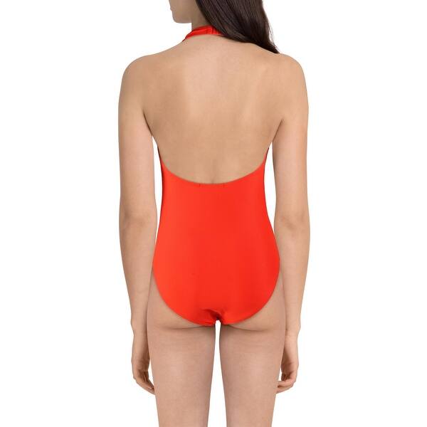 French Connection Womens Halter V Neck One Piece Swimsuit Overstock 32