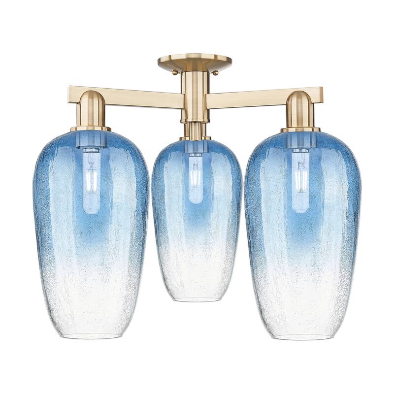 Innovations Lighting Downtown Urban - Brookhaven Flute - 3 Light 25" Semi-Flush Mount