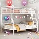 preview thumbnail 1 of 8, Full XL Over Queen Metal Bunk Bed,Crafted For Safety,Save Space or Split Into 2 Beds,Easy Assembly,White White