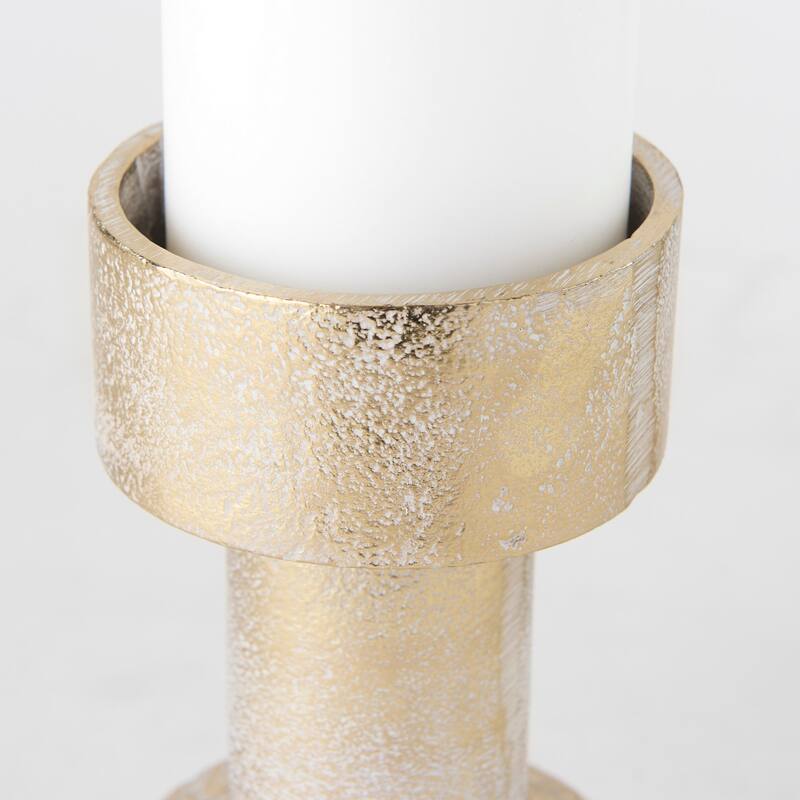 Bolton 3.9L x 3.9W x 10.6H Gold Metal Table Candle Holders