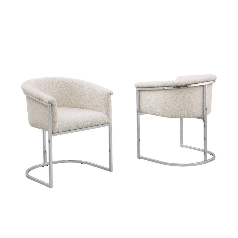 Best Quality Furniture Boucle Fabric Dining Chairs (Set of 2)