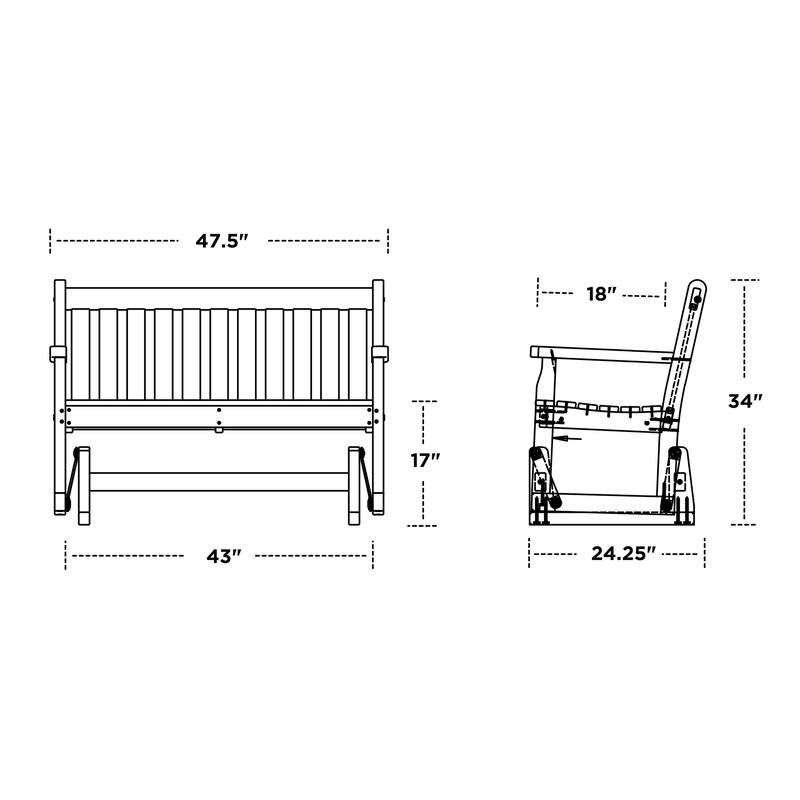 POLYWOOD Traditional 48-inch Outdoor Garden Glider Bench