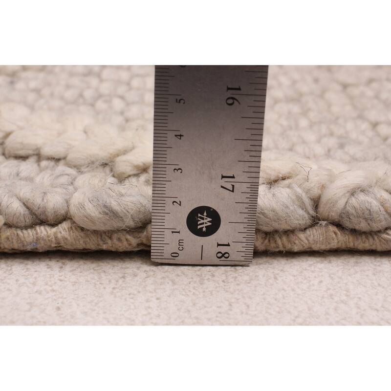 ECARPETGALLERY Braid weave Sienna Grey Wool Rug - 4'1 x 3'10