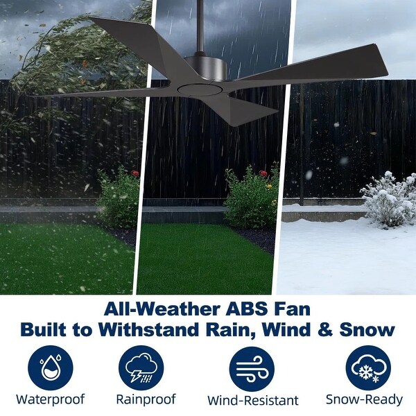 MLiAN 54 In. 4 -ABS Blades Wet Rated Outdoor Ceiling Fan with