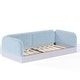 preview thumbnail 28 of 124, Bonwell Upholstered Teddy Fleece Montessori Floor Bed with Half-Enclosed & Curved Guardrails for Kids by GDFStudio