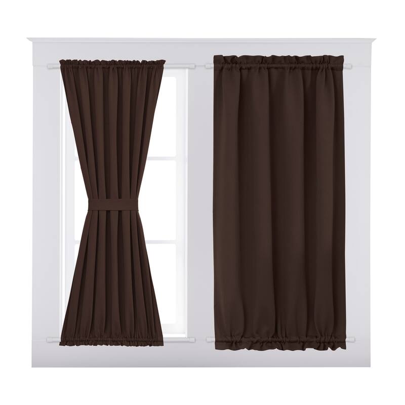Deconovo French Door Curtain with Rod Pocket and Tieback 1 Panel