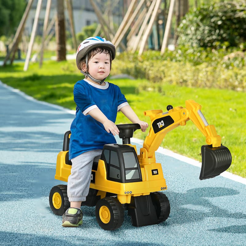 Licensed CAT Excavator Ride-On for Toddlers, Interactive Shovel, Stable Design, Comfortable Seat