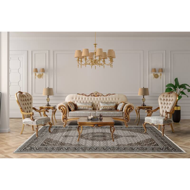 Master Collection Border Transitional Area Rug