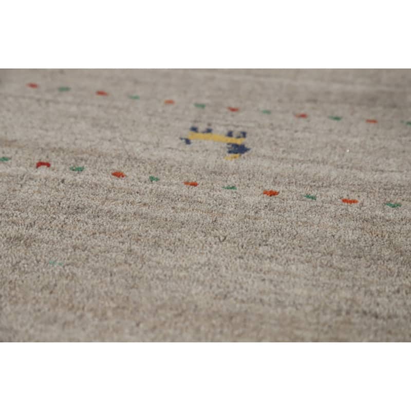 Hand Knotted Oriental 100% Wool Carpet Tribal Animal Pictorial Greys & Charcoal Gabbeh Area Rug - 7' 9'' X 5' 0''
