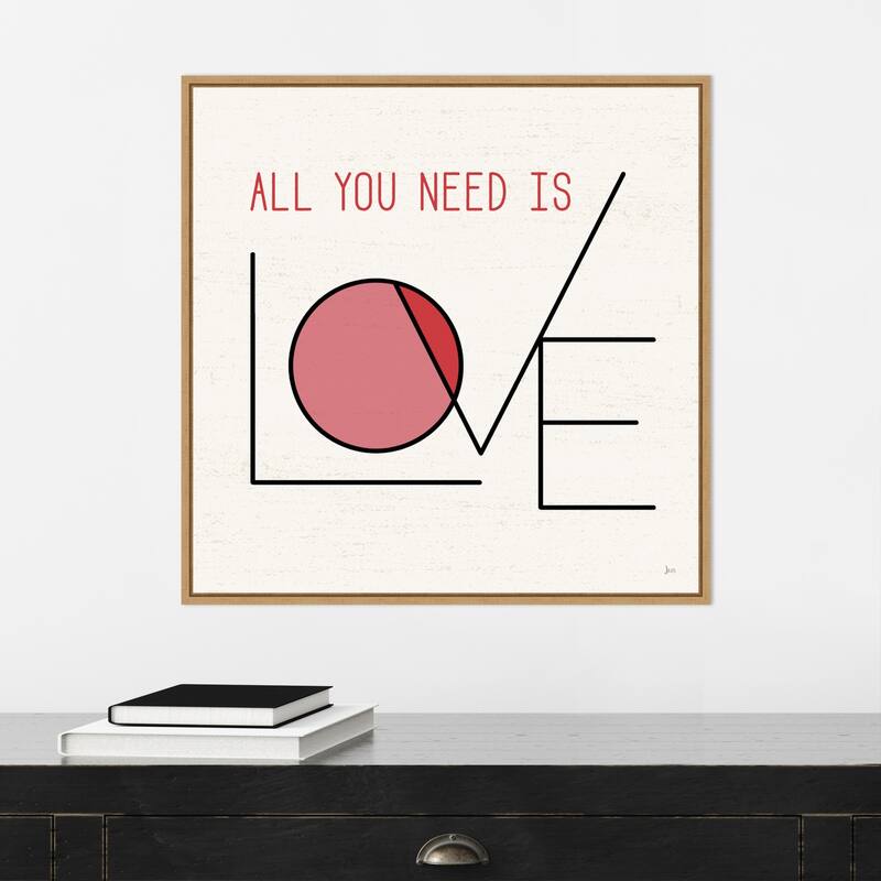 Love Letters I by Jess Aiken Framed Canvas Art - 22 x 22-inch