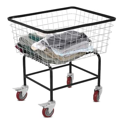 Commercial-Grade 2.5 Bushel Wire Laundry Basket Cart with Wheels