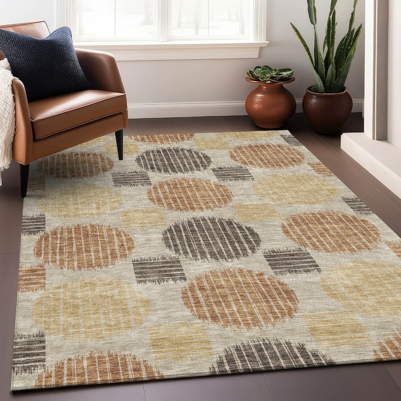Premium Washable Super Soft Modern Pop Mayfield Rug - Tan - 9' x 12'