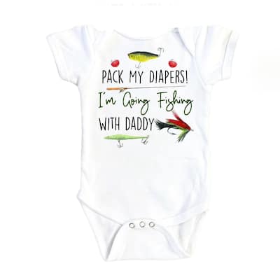 Fishing Diapers - Baby Boy Girl Clothes Infant Bodysuit Funny Cute Newborn