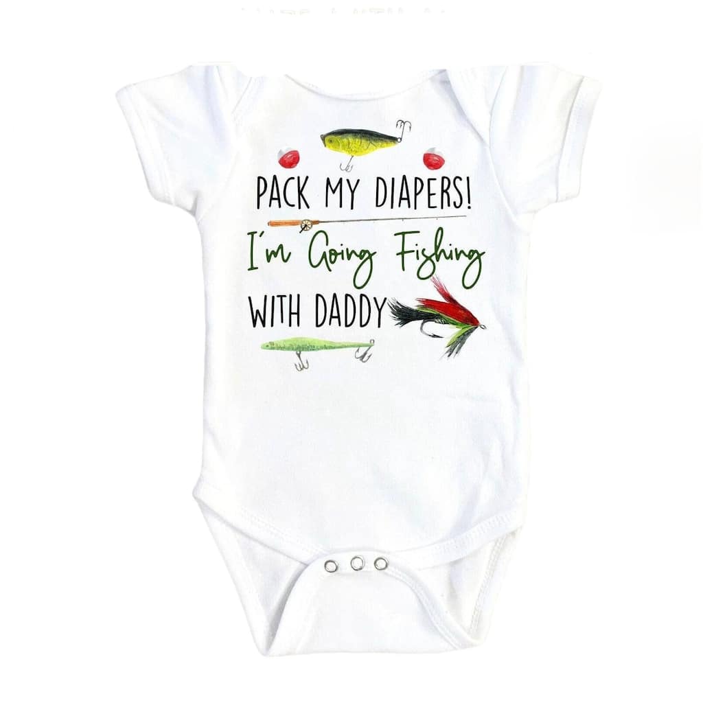 Fishing Diapers - Baby Boy Girl Clothes Infant Bodysuit Funny Cute Newborn