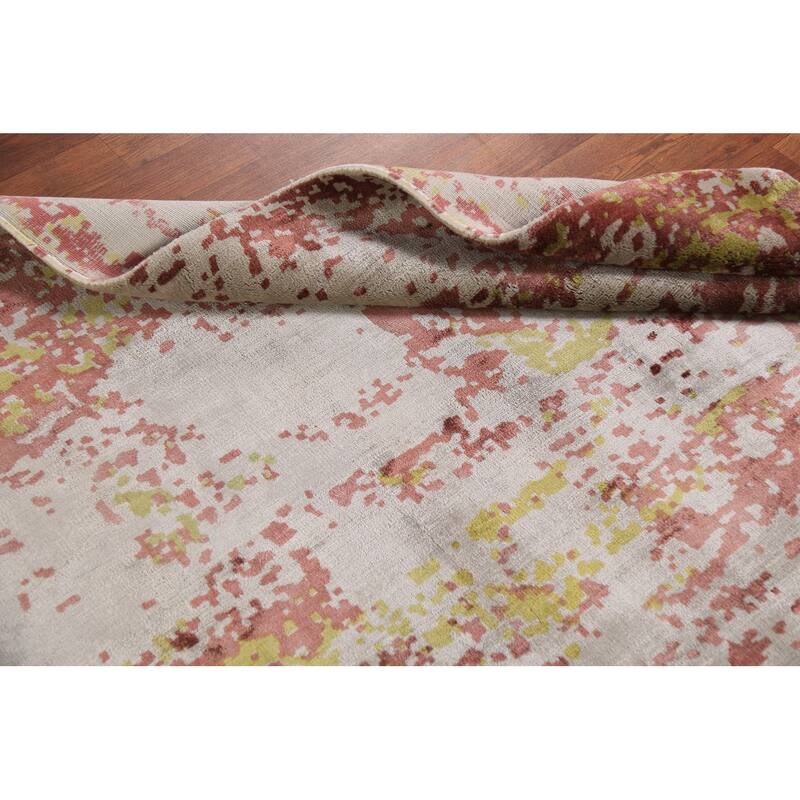 Abstract Modern Area Rug Hand-Knotted Wool Carpet - 3'9"x 7'6"