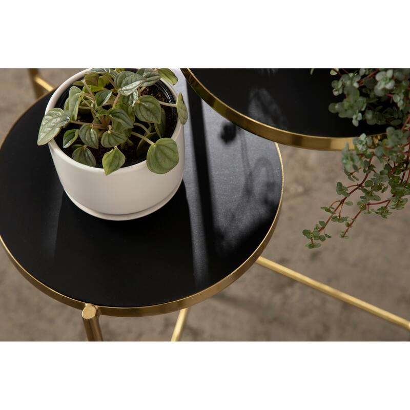 Kate and Laurel Fields Tri-Level Metal Plant Stand - 10x10x30
