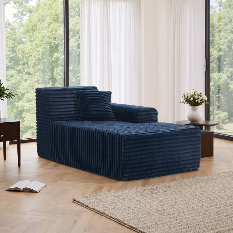 Plush Oversized L-Shape Chaise Lounge