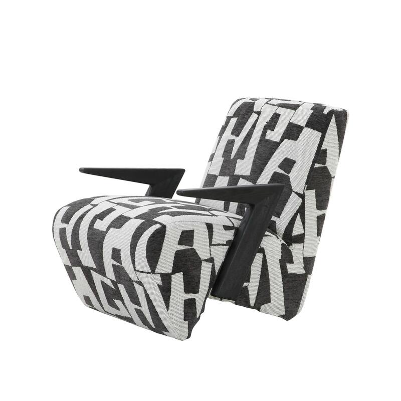 Modrest Leana Modern Black & White Fabric Accent Chair