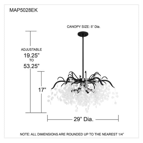 Maple 6-Light Earth Black Chandelier