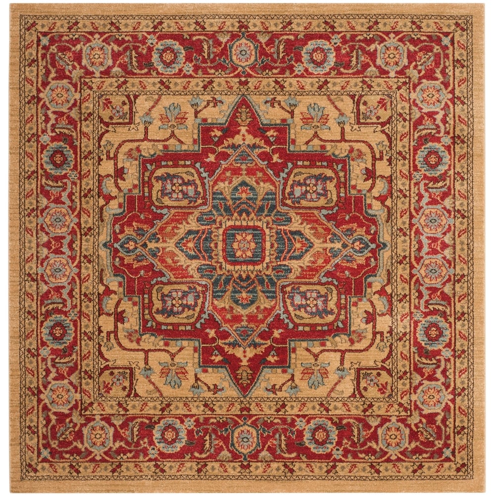 SAFAVIEH Mahal Beverley Traditional Grandeur Red/ Natural Rug
