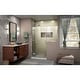 preview thumbnail 16 of 21, DreamLine Unidoor-X 59-59 1/2 in. W x 72 in. H Frameless Hinged Shower Door - 59" - 59.5" W Chrome Finish