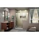 preview thumbnail 3 of 23, DreamLine Unidoor-X 62-62 1/2 in. W x 72 in. H Frameless Hinged Shower Door - 62" - 62.5" W Chrome Finish