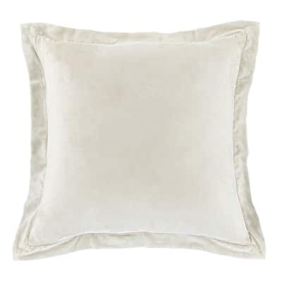 HiEnd Accents Stella Faux Silk Velvet Romantic Western Flanged Euro Sham, 27"x27"