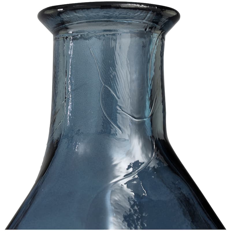 Exquisite Recycled Glass Tall Spanish Bottleneck Vase - Blue or Teal