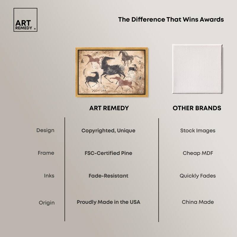 Cave Drawing Horses Canvas by Art Remedy