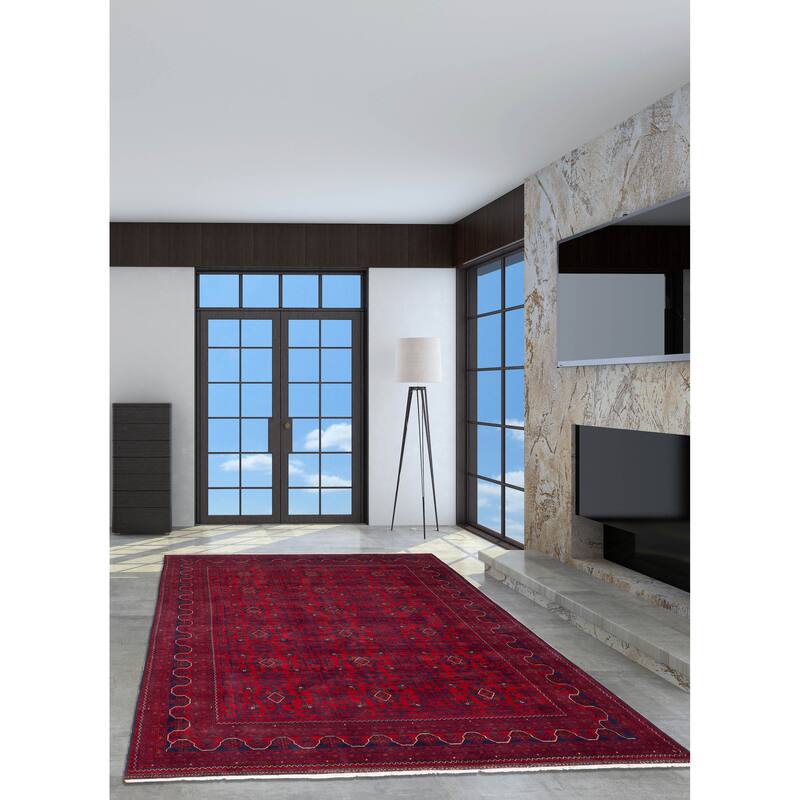 ECARPETGALLERY Hand-knotted Finest Khal Mohammadi Red Wool Rug - 6'8 x 9'6