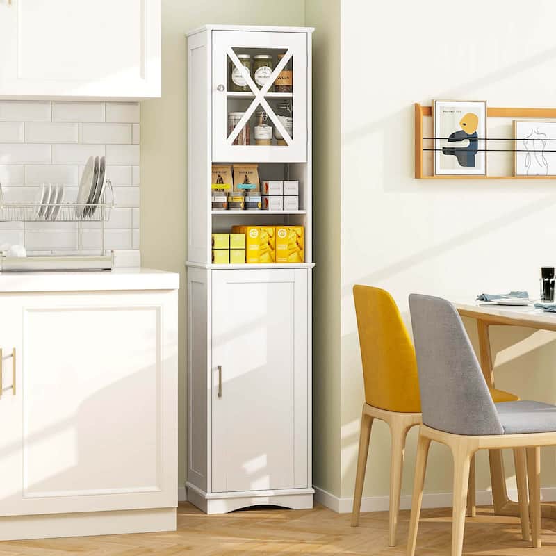 Costway 67" Tall Bathroom Cabinet Freestanding Storage Cabinet with 5 - See Details