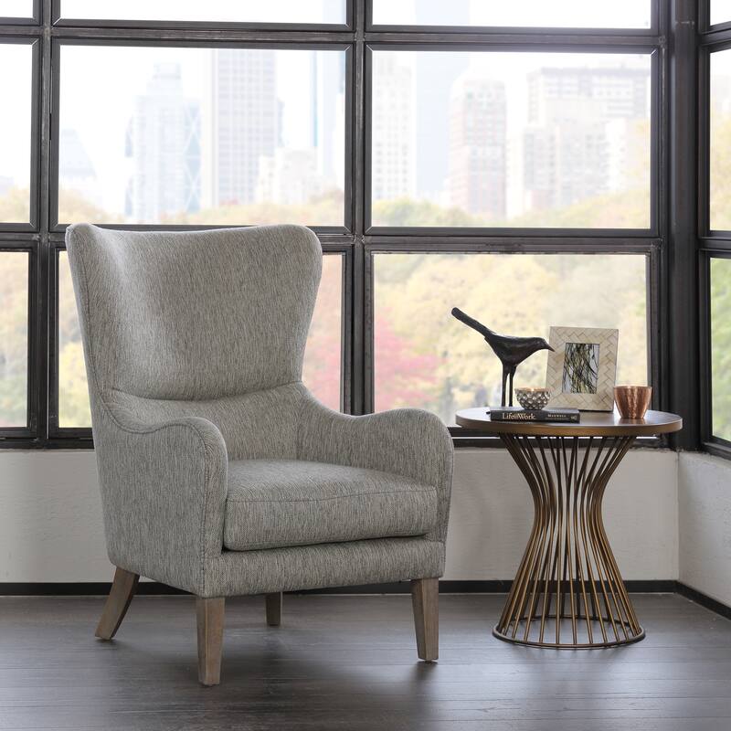 Madison Park Arianna Swoop Wing Chair - Grey