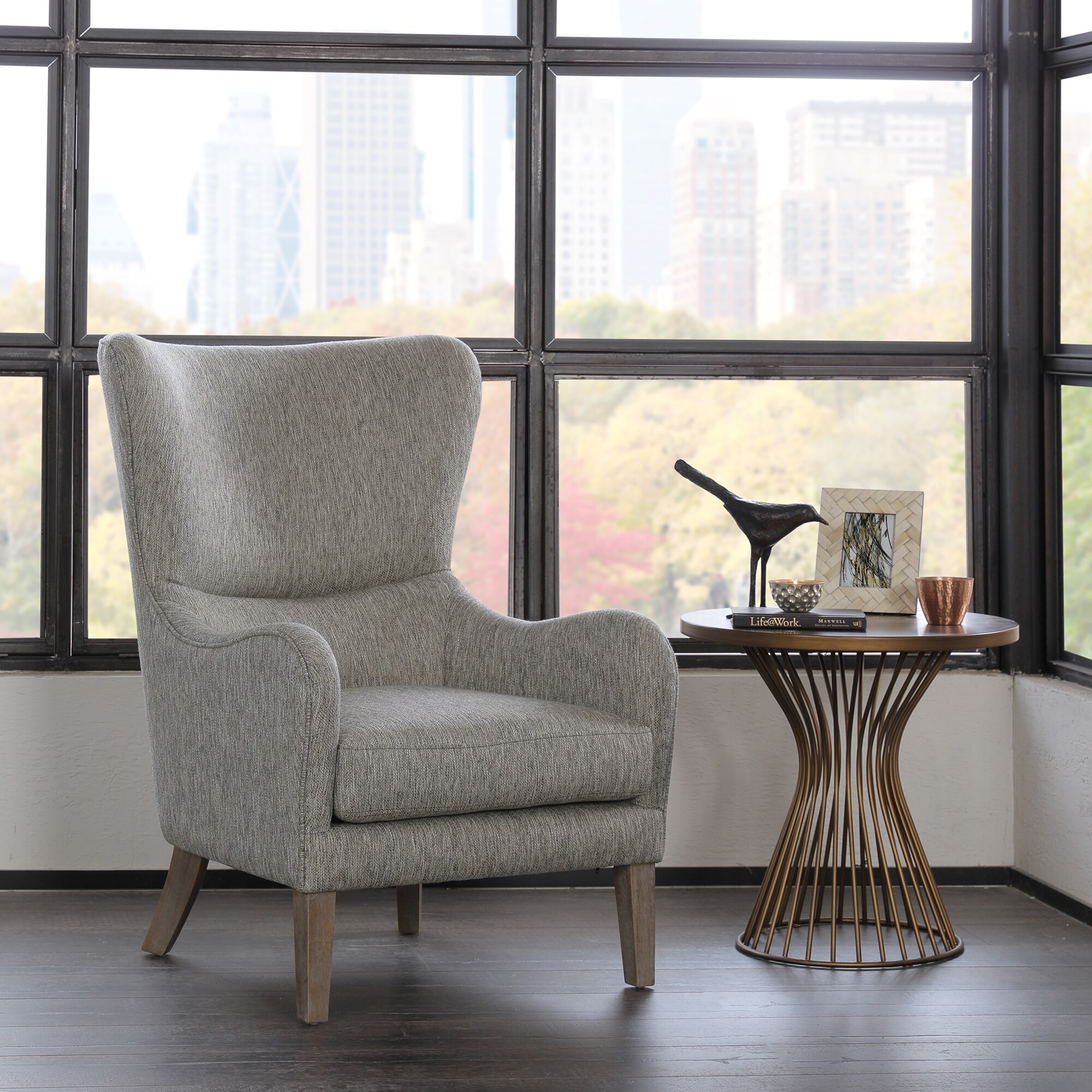 Gray wingback recliner sales