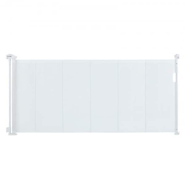 slide 2 of 96, Mesh Foldable Wide Retractable Baby Gate Suitable for Playrooms Kitchens Or Hallways 76.8 Inch - White