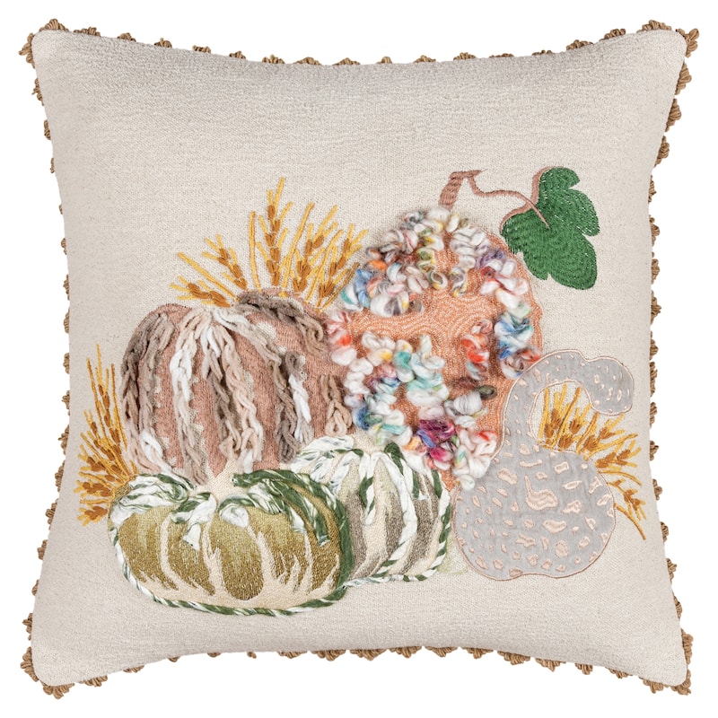 Rizzy Home Harvest Gourds Throw Pillow