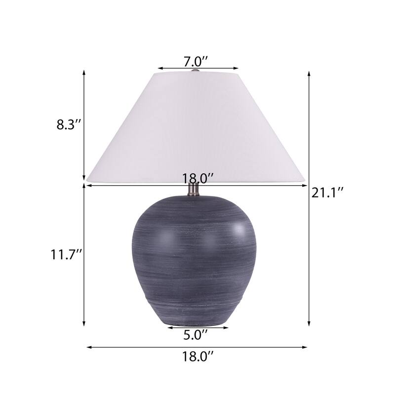 Modern Ceramic Table Lamp with Cone Linen Shade