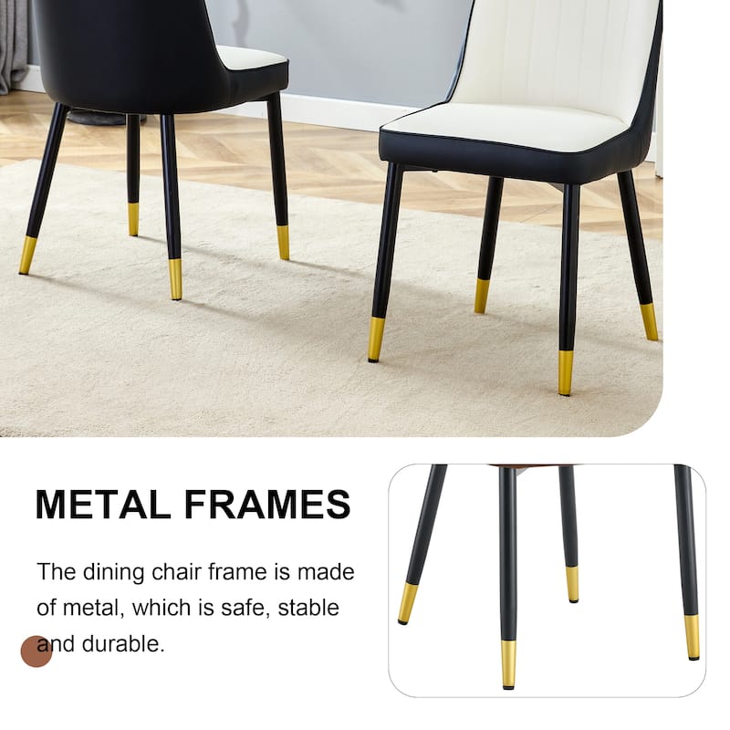 Roomfitters Velvet Dining Chairs with Black Metal Legs, Soft Upholstered Set of 4 for Kitchen or Living Room
