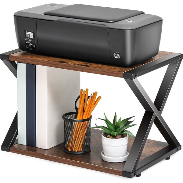 FITUEYES Printer Stand 2 Tiers Wood Desk Organizer Shelf. Opens flyout.