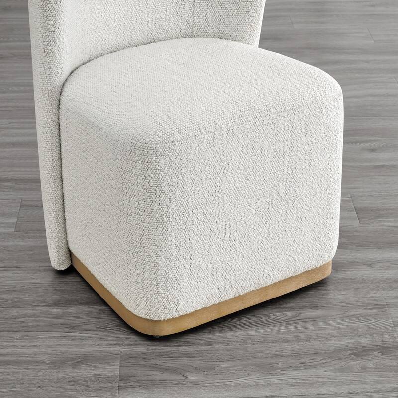Brian Modern Dining Chairs with Casters&Wood Base Set of 2