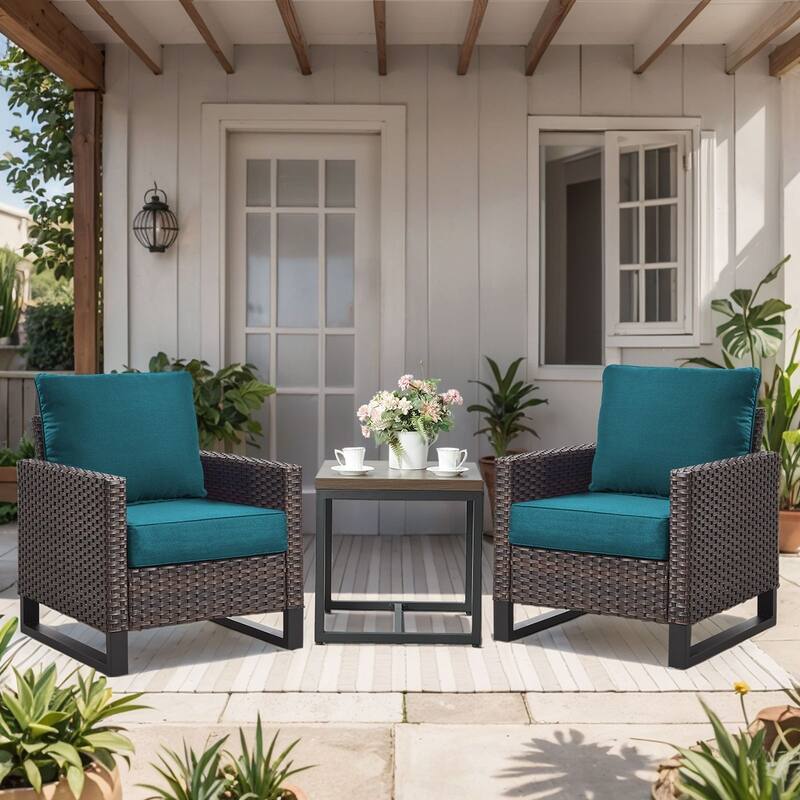 Gymojoy 24"x22"x6" Patio Thick Cushions & Pillows Set - Deep Seat Indoor/Outdoor Water & Fade Resistant