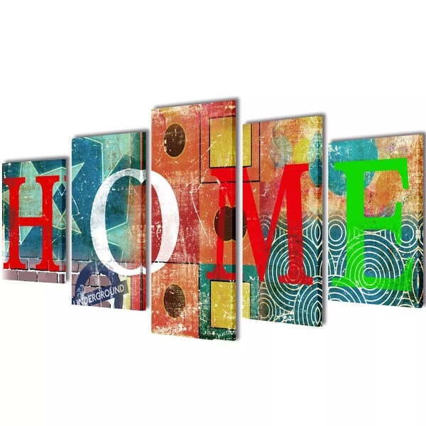 vidaXL Canvas Wall Print Set Colorful Home Design 39" x 20"